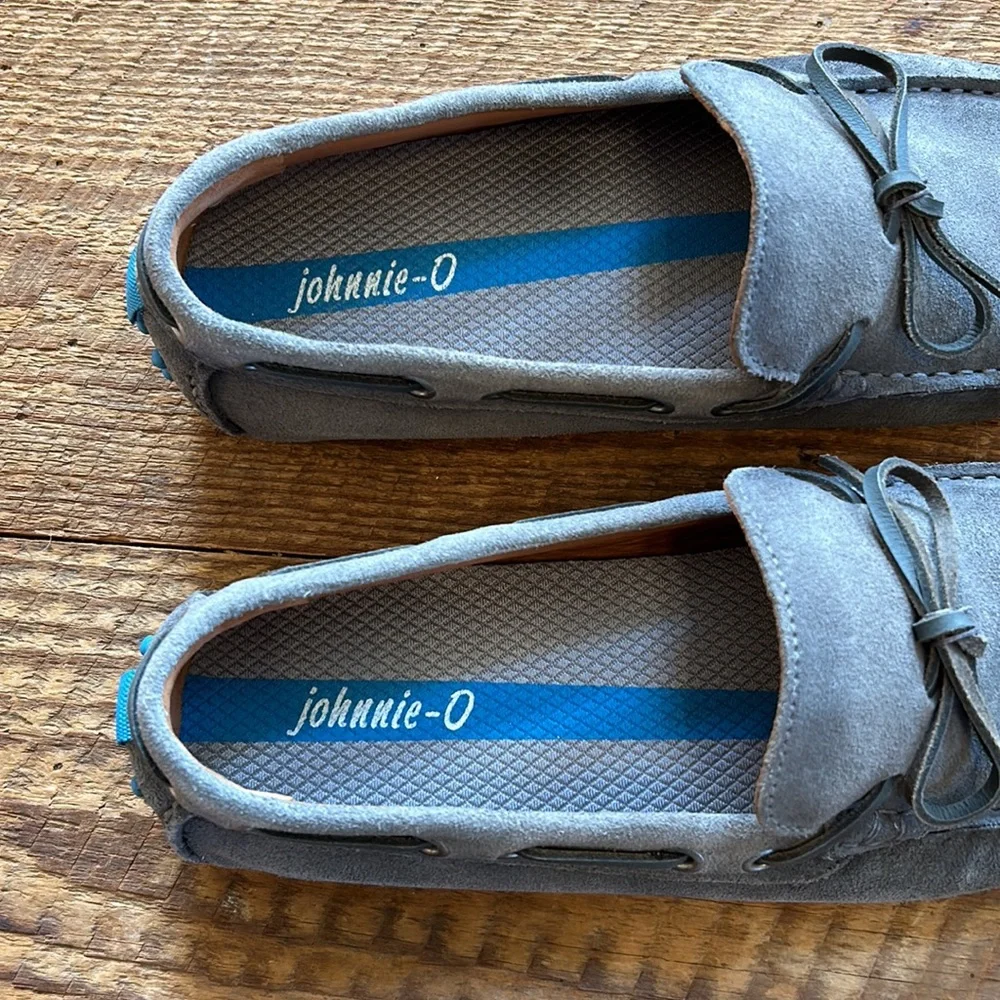 Johnnie-O grey suede driving shoe